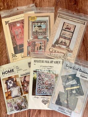 Vintage Folk Art Quilt Sewing Pattern Lot